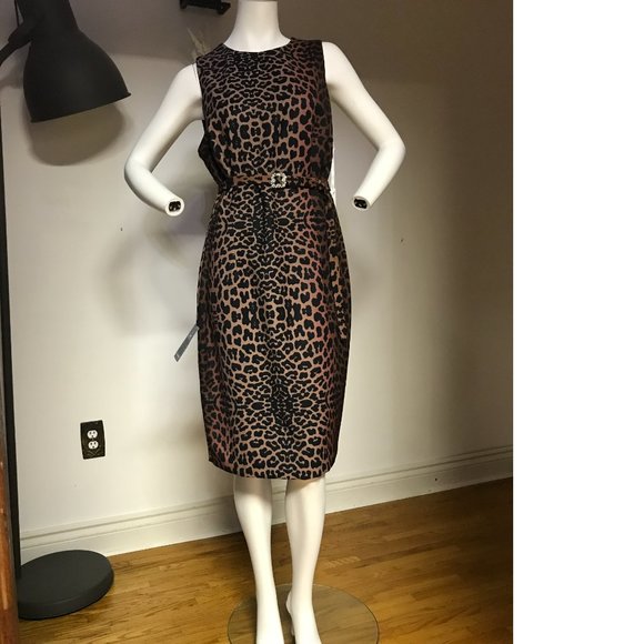 NWT CANADA made LeChateau Roxy Earle Leopard animal print bodycon cocktail dress - Picture 2 of 6